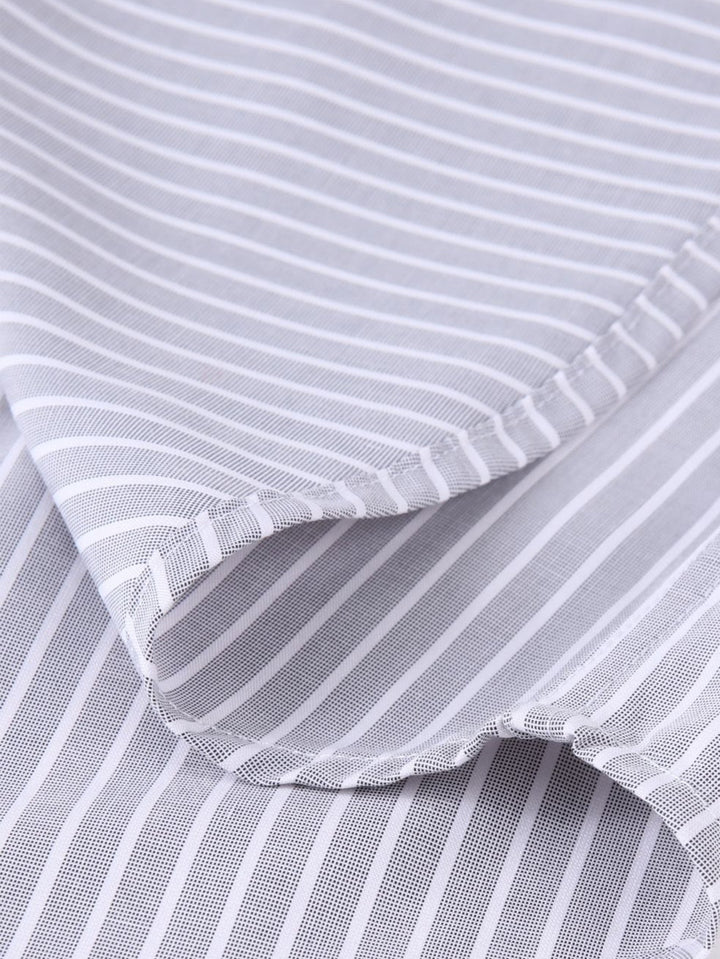 Chemise à Rayures avec Col Contrasté