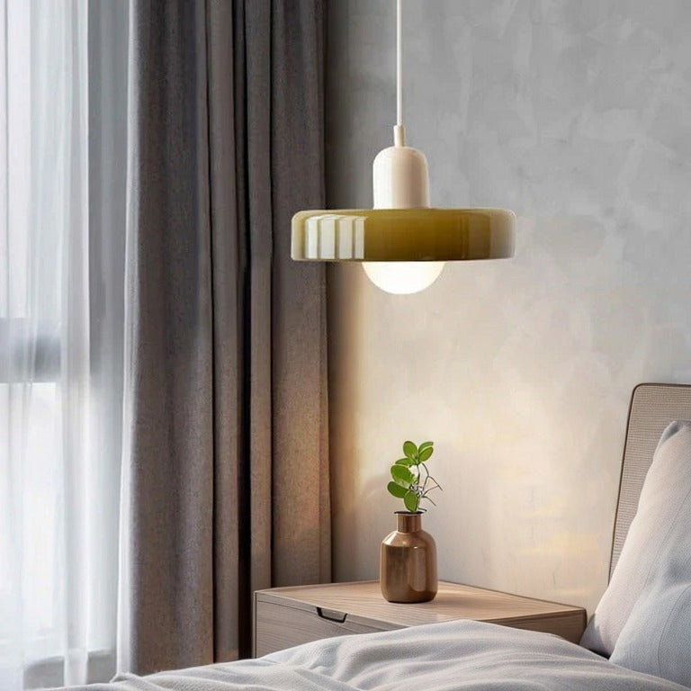 Glarefusion | Lámpara colgante LED de vidrio estilo Bauhaus moderno