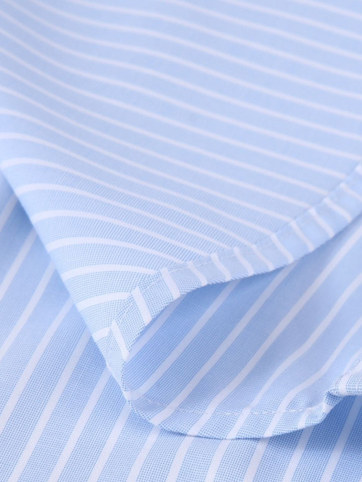 Chemise à Rayures avec Col Contrasté