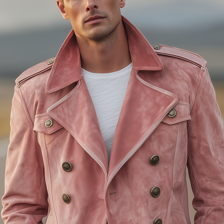 Chaqueta clásica retro de estilo occidental con solapa para hombre