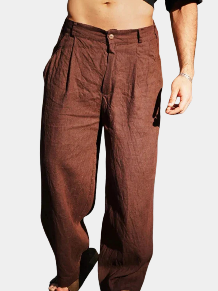 DARIO | Pantalones de lino de pierna ancha