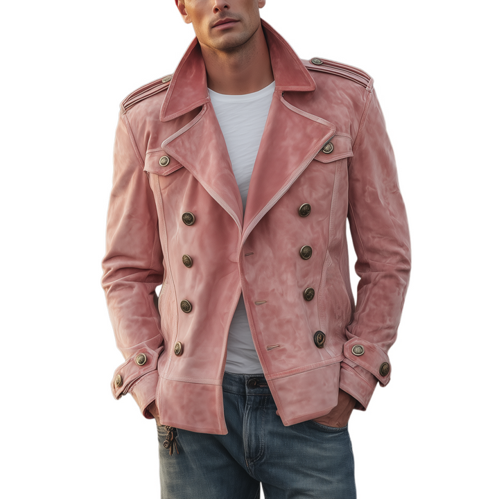 Chaqueta clásica retro de estilo occidental con solapa para hombre