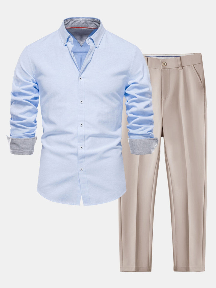 Camisa Oxford de Manga Larga con Botones
