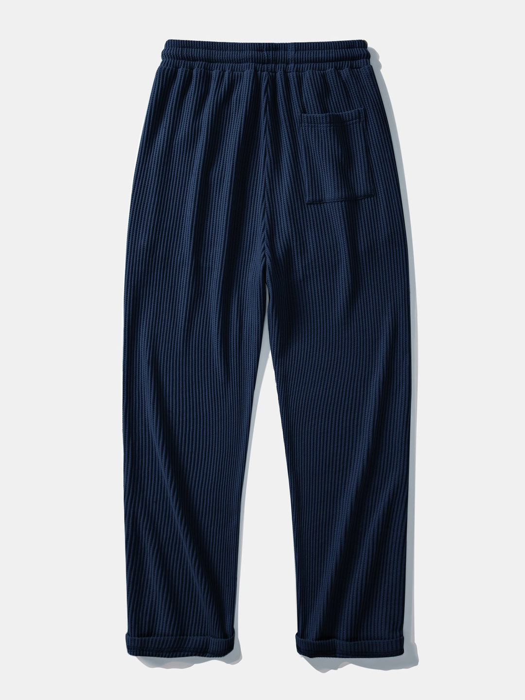Camisa de Waffle con Botones y Pantalones de Waffle Tejidos con Cordón