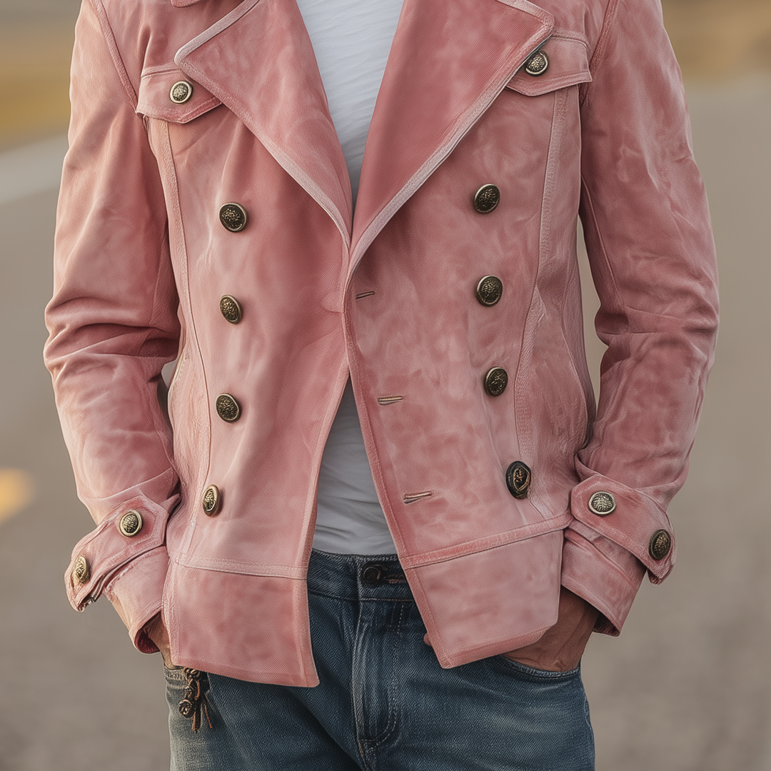 Chaqueta clásica retro de estilo occidental con solapa para hombre