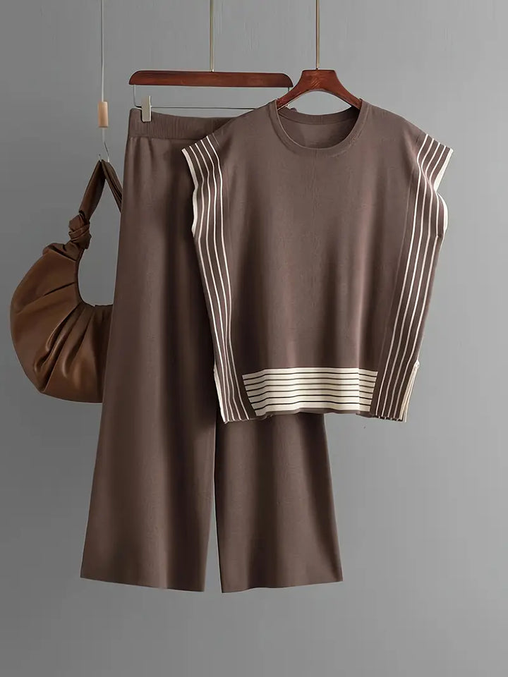 Sophie - Conjunto de Dos Piezas de Mujer con Diseño a Rayas y Combinado