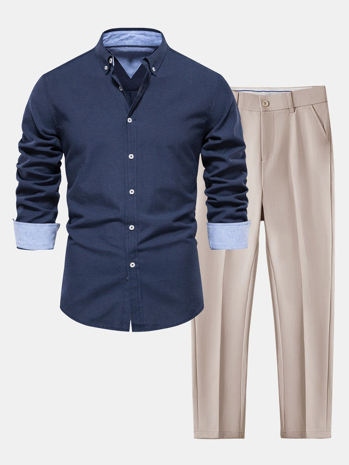 Camisa Oxford de Manga Larga con Botones