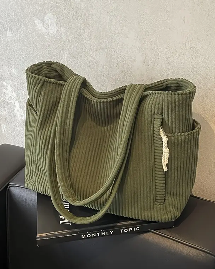 Tilda – Bolso tote acanalado con detalle de cordón