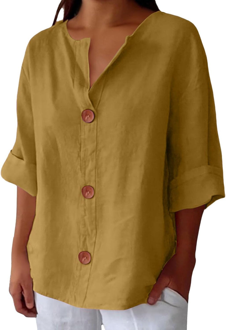 Clara™ | Blusa casual de lino