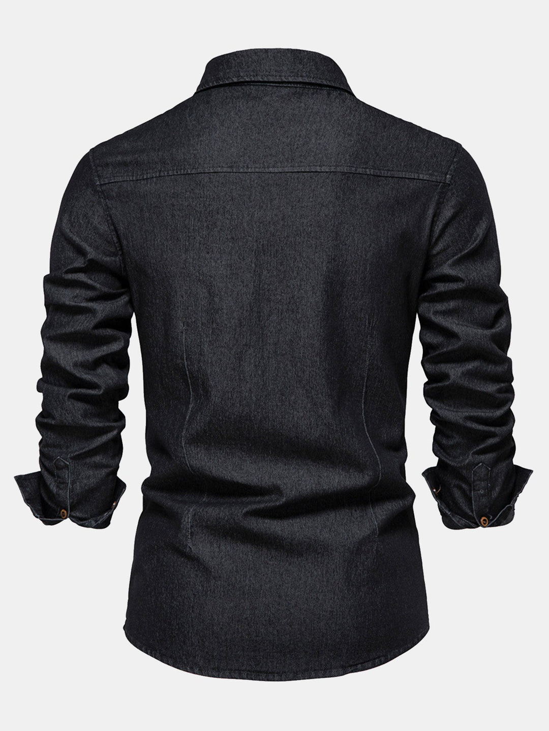 Camisa Vaquera de Mezclilla Lavada con Bolsillos