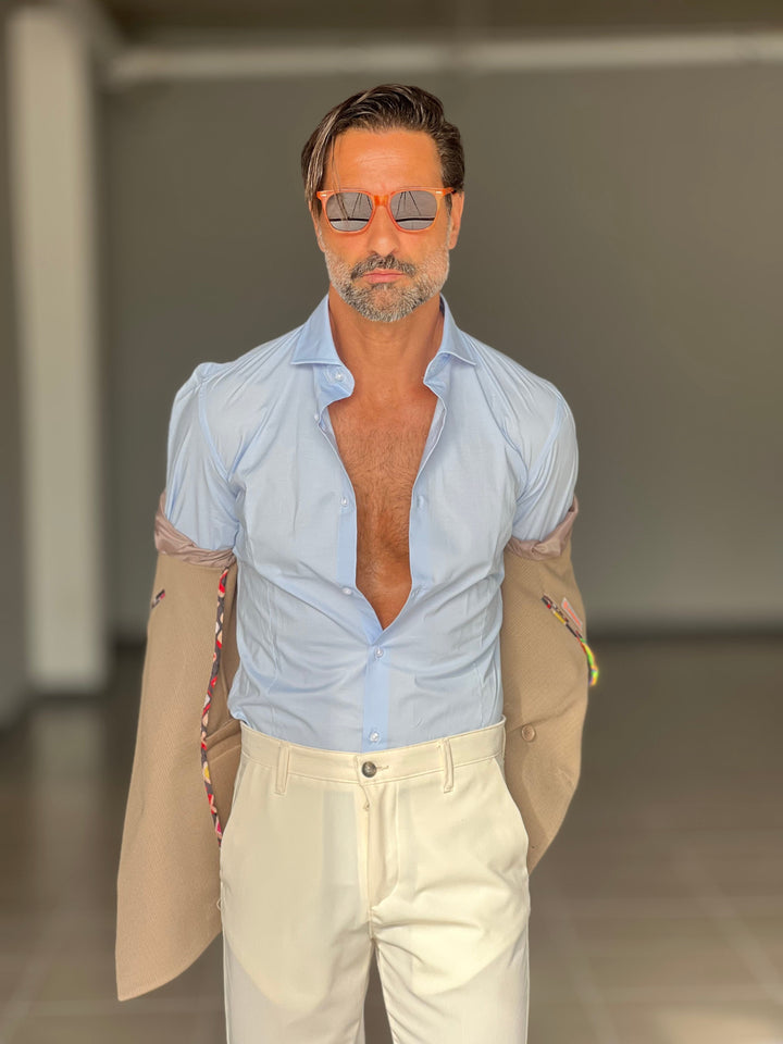 Chaqueta color barro con trabajo de panal