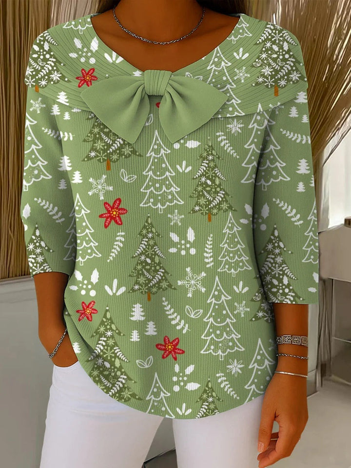 Suéter Cárdigan Navideño para Mujer con Estampado Artístico