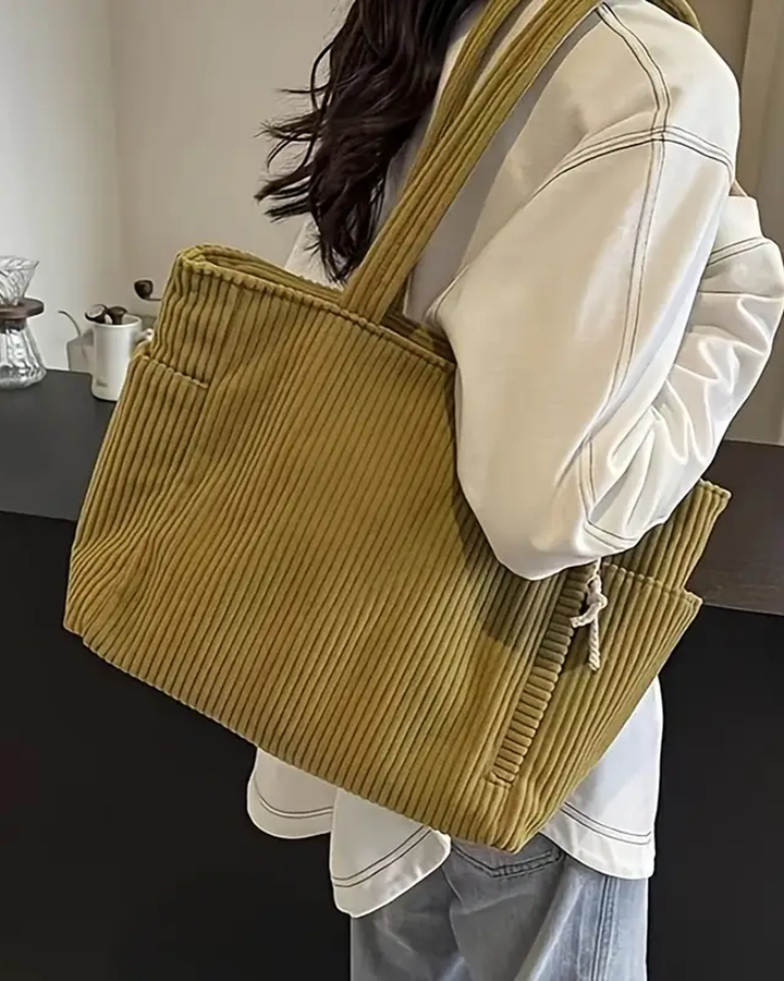 Tilda – Bolso tote acanalado con detalle de cordón