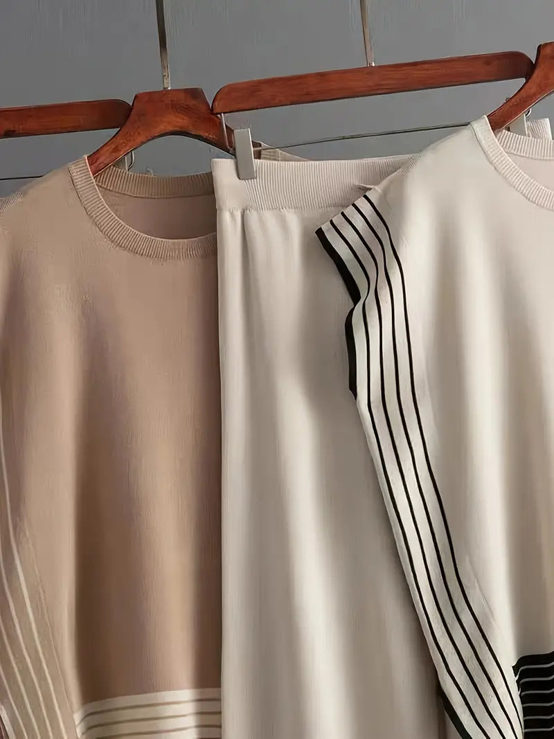 Sophie - Conjunto de Dos Piezas de Mujer con Diseño a Rayas y Combinado