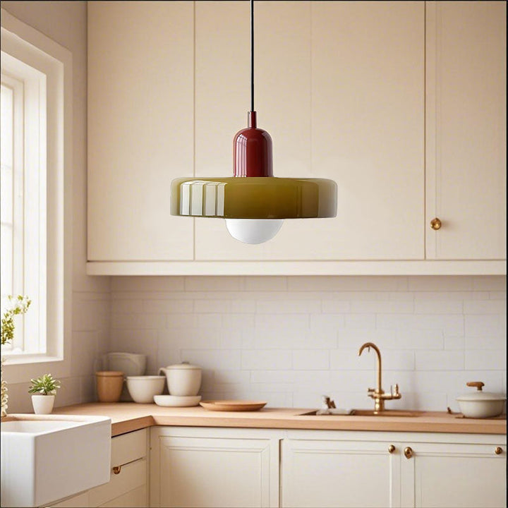 Glarefusion | Lámpara colgante LED de vidrio estilo Bauhaus moderno