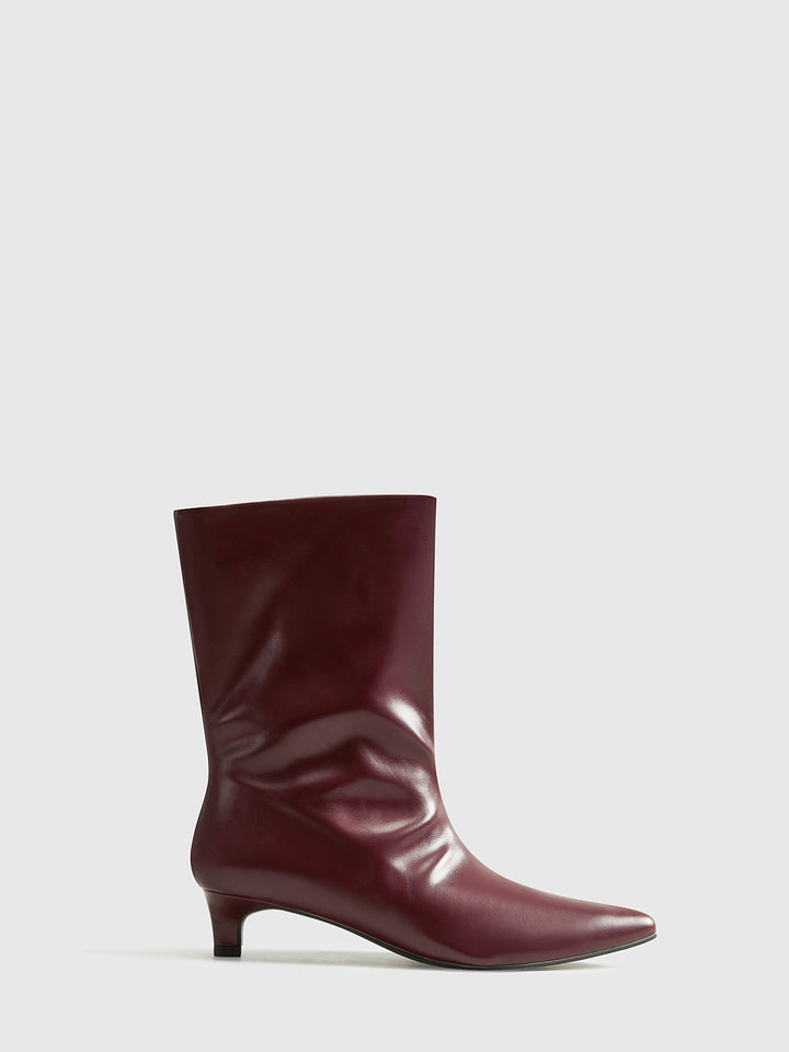 Botines de Tacón Bajo con Punta en Pico