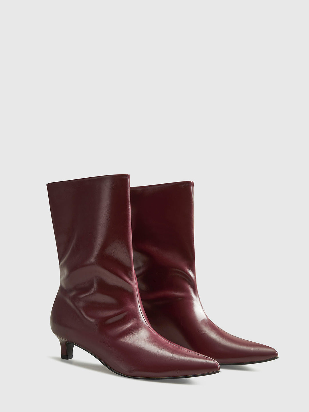 Botines de Tacón Bajo con Punta en Pico