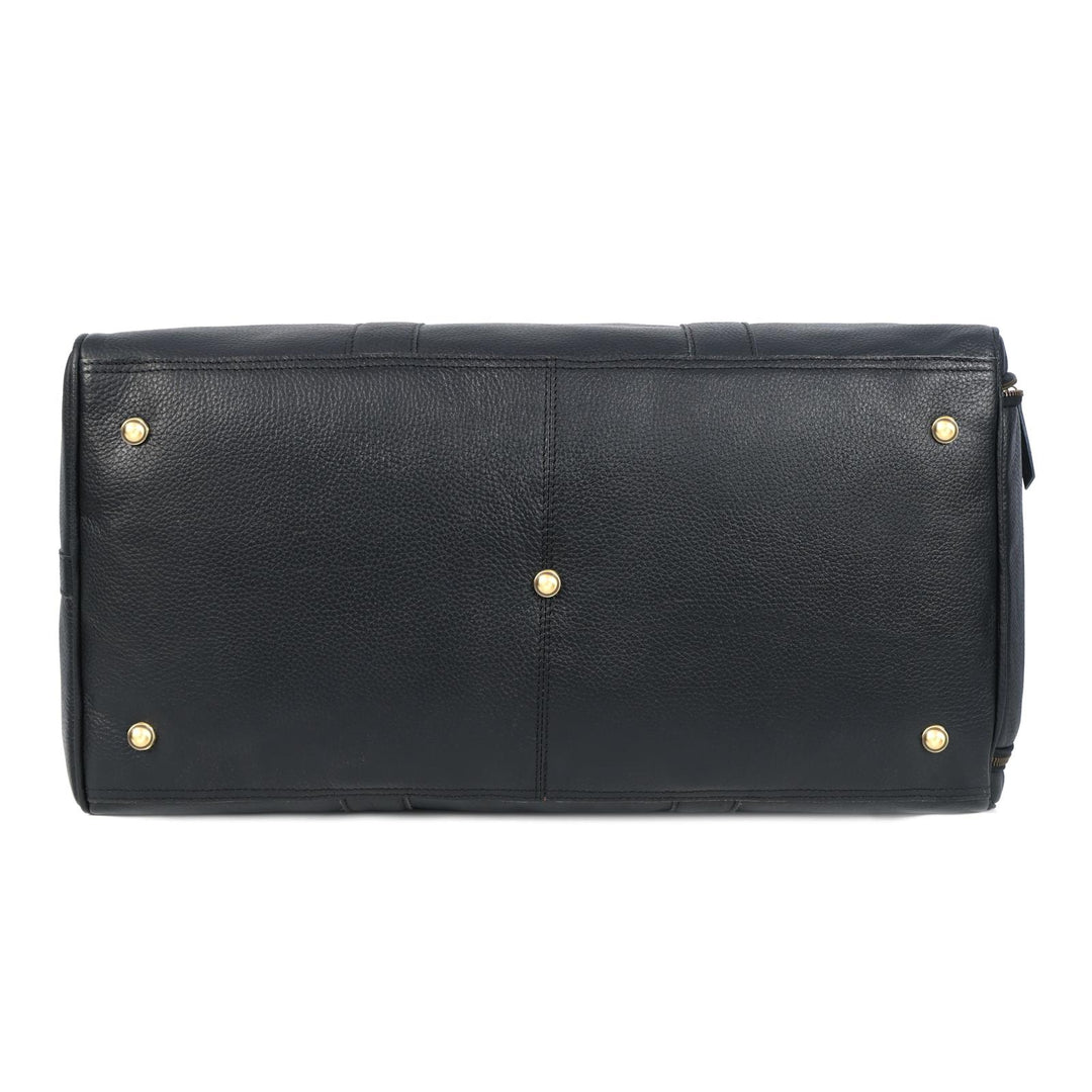 Bolsa de cuero negro carbón con ruedas