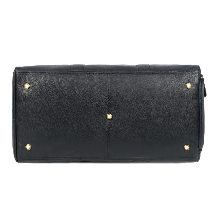 Bolsa de cuero negro carbón con ruedas