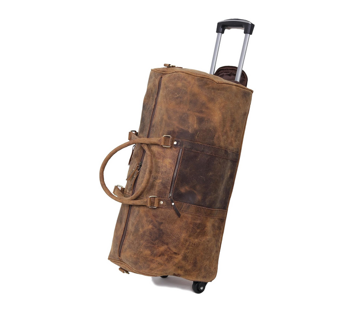 Bolsa de viaje Falcon de cuero de búfalo con ruedas