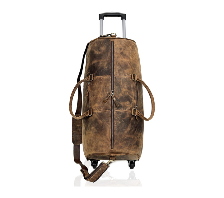 Bolsa de viaje Falcon de cuero de búfalo con ruedas