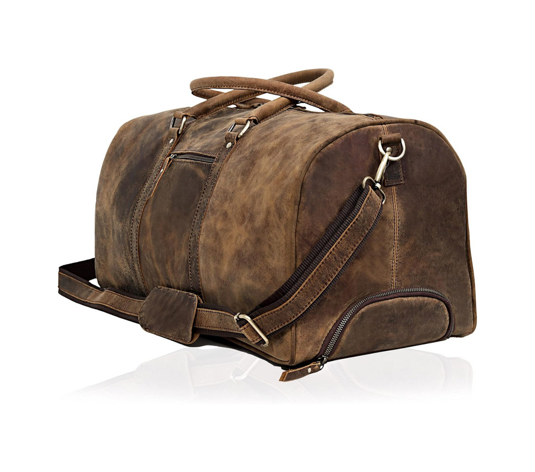 Bolsa de viaje Falcon de cuero de búfalo con ruedas