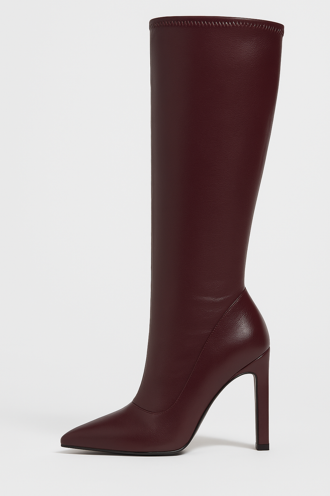 Botas de Cuero Sintético hasta la Rodilla con Punta en Pico
