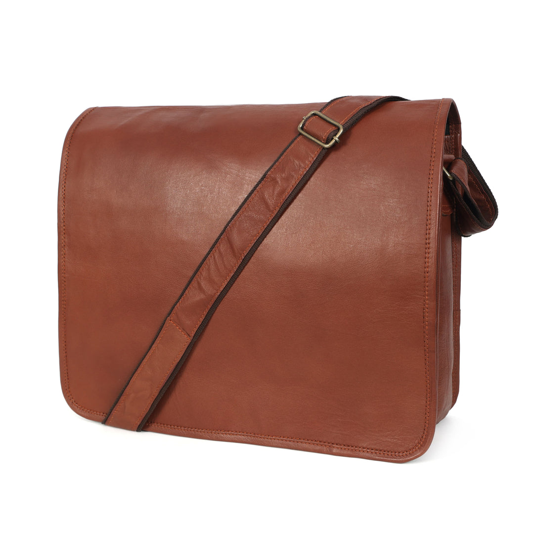 Bolsa mensajero Summit de cuero hecha a mano para hombre