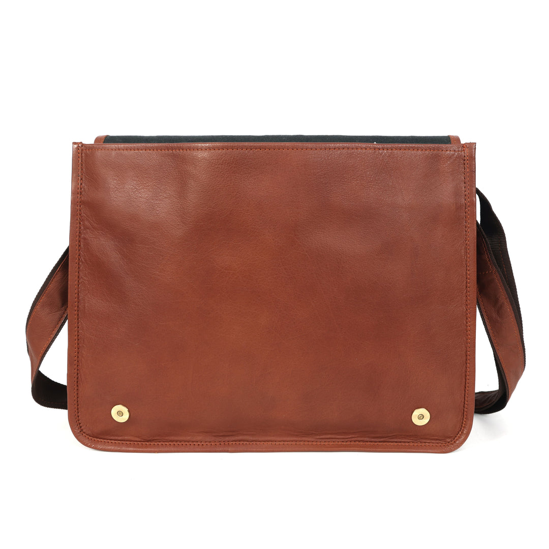Bolsa mensajero Summit de cuero hecha a mano para hombre