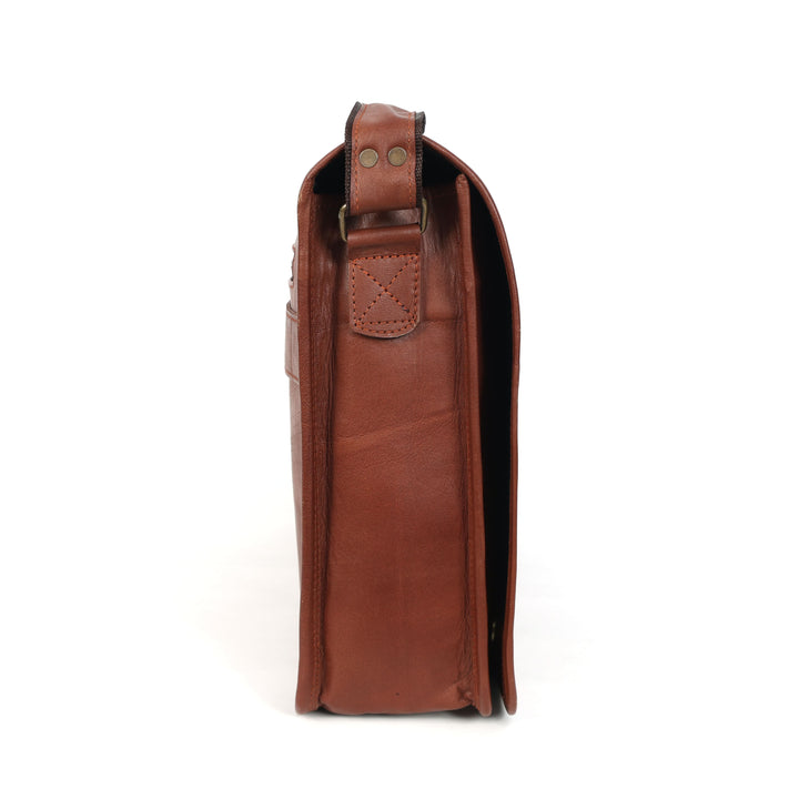 Bolsa mensajero Summit de cuero hecha a mano para hombre