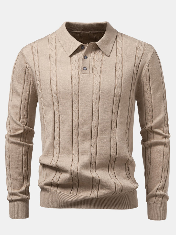 Polo de Punto Retorcido de Manga Larga