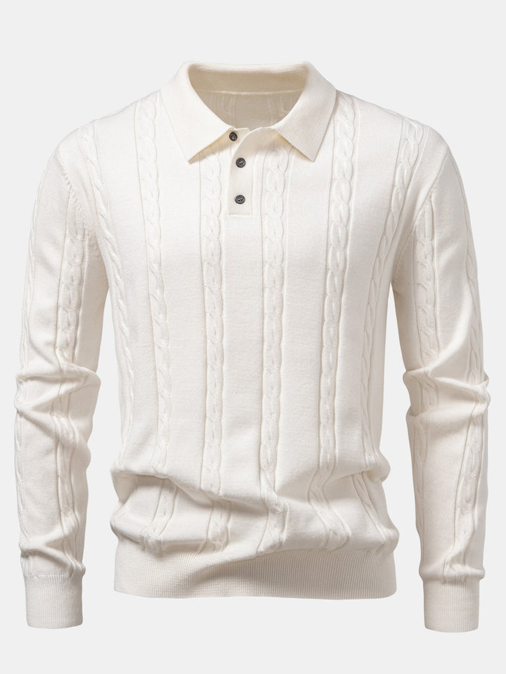 Polo de Punto Retorcido de Manga Larga