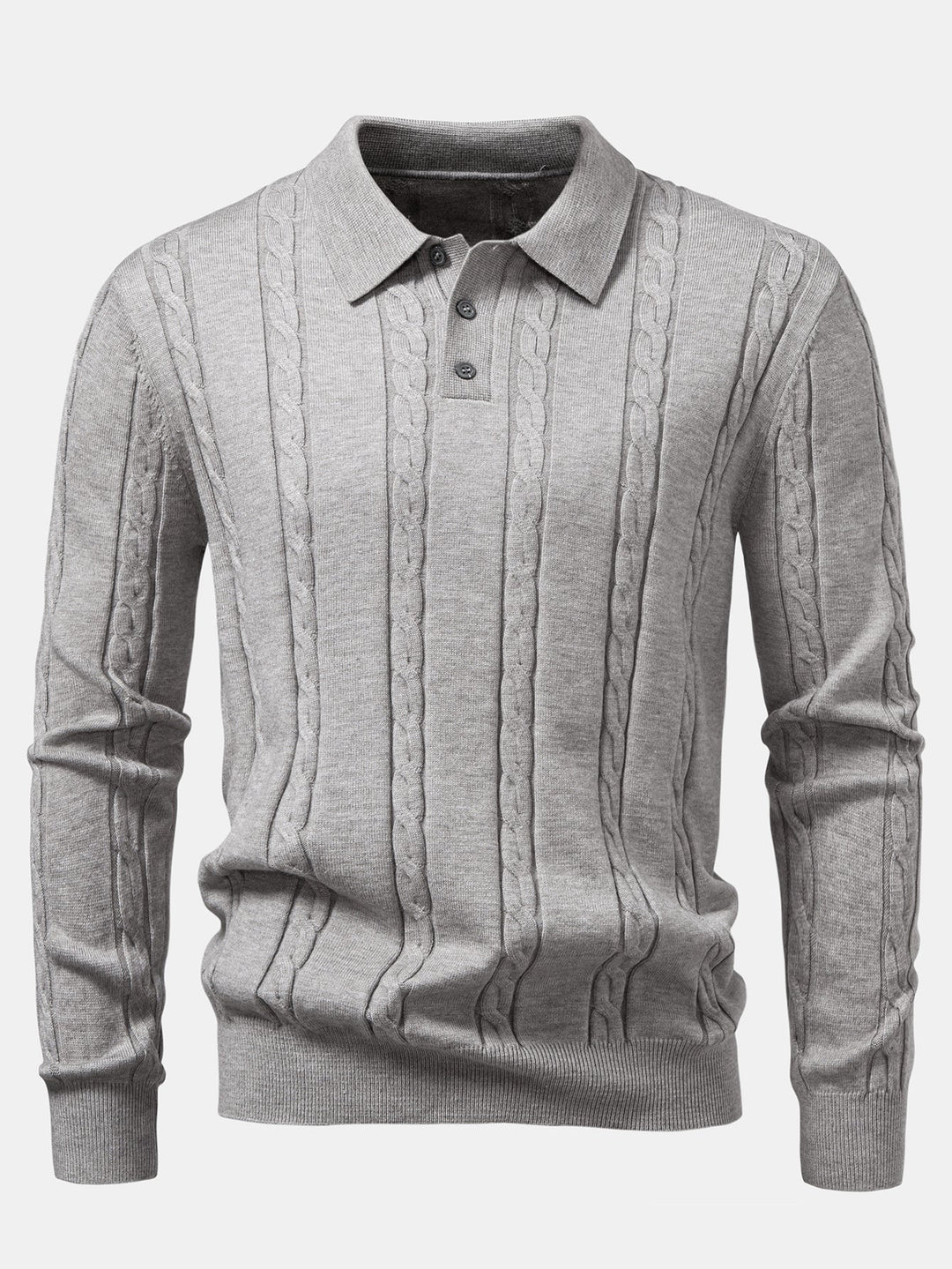 Polo de Punto Retorcido de Manga Larga