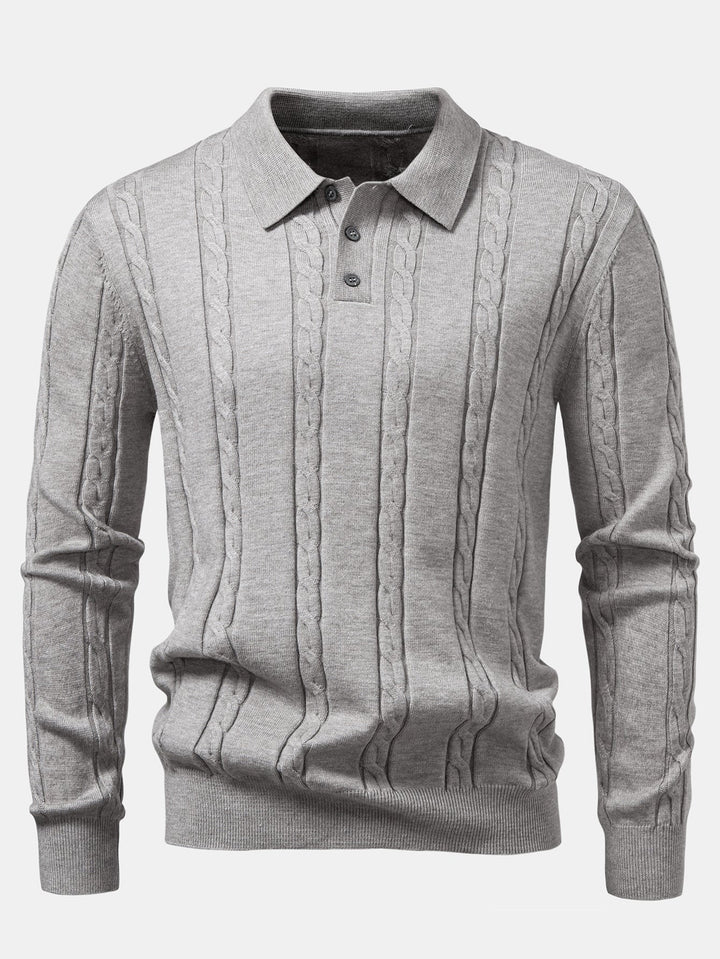 Polo de Punto Retorcido de Manga Larga