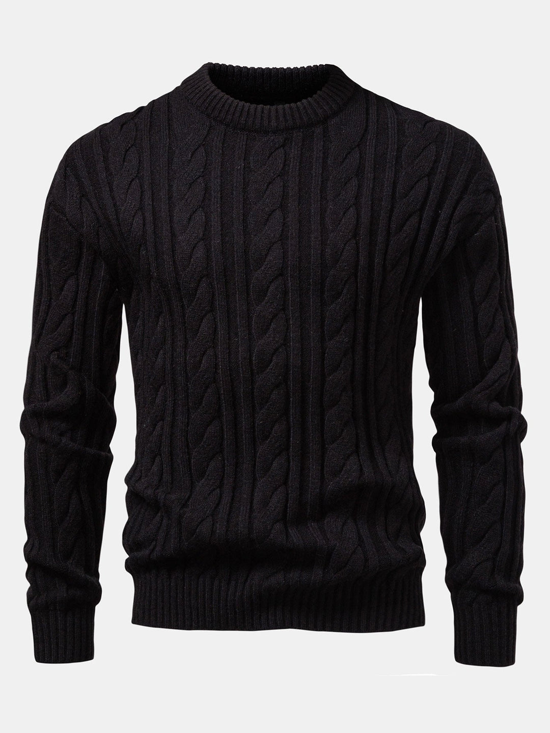Suéter de Punto Jacquard Retorcido con Cuello Redondo