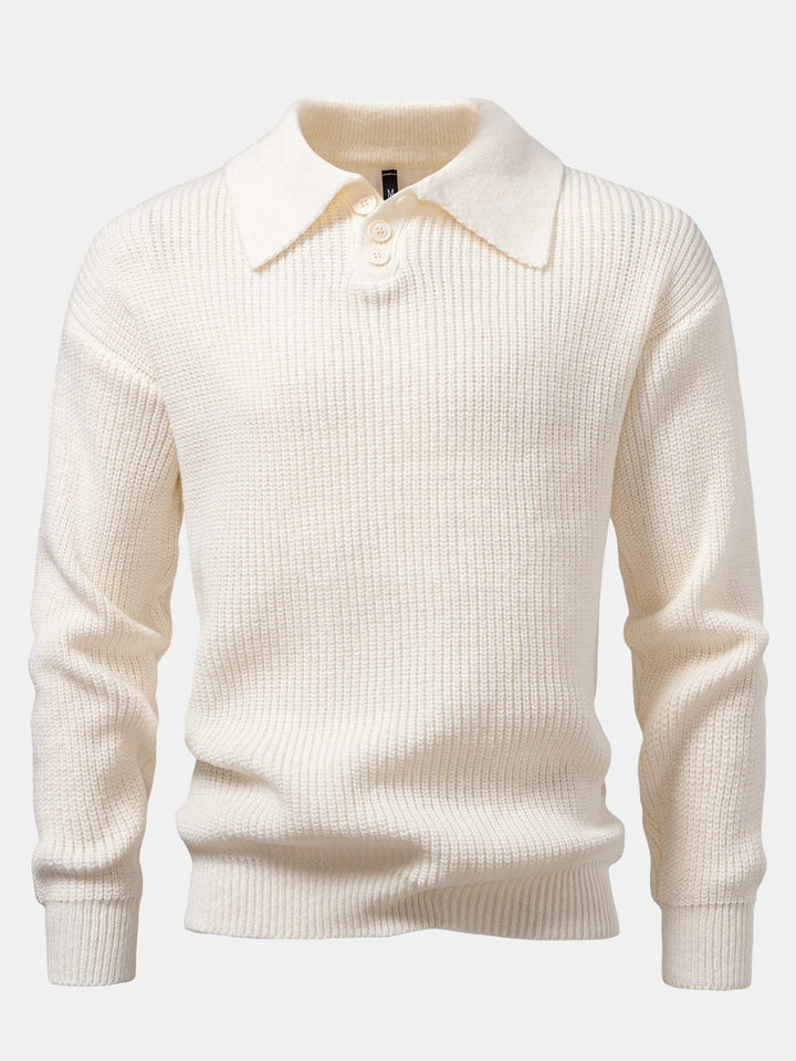 Polo de Punto Texturizado de Manga Larga