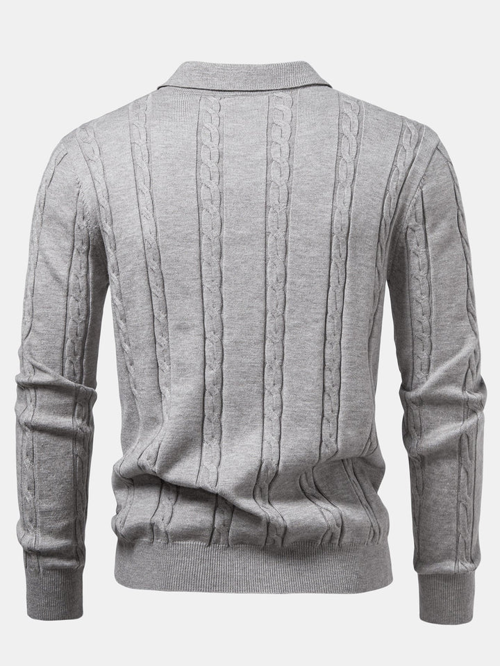 Polo de Punto Retorcido de Manga Larga