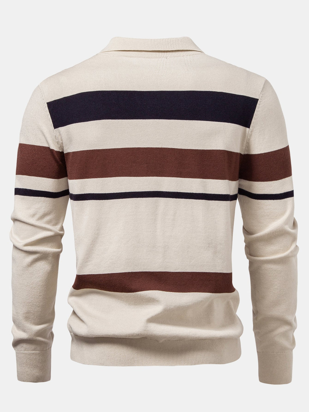 Polo de Punto de Rayas de Manga Larga