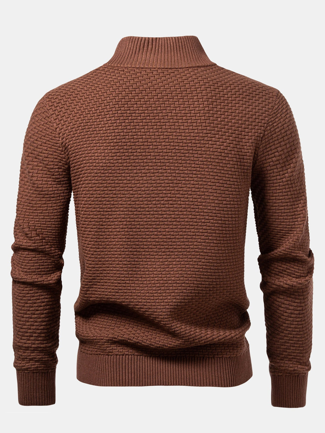 Suéter de Punto Jacquard con Ondas y Cremallera de un Cuarto