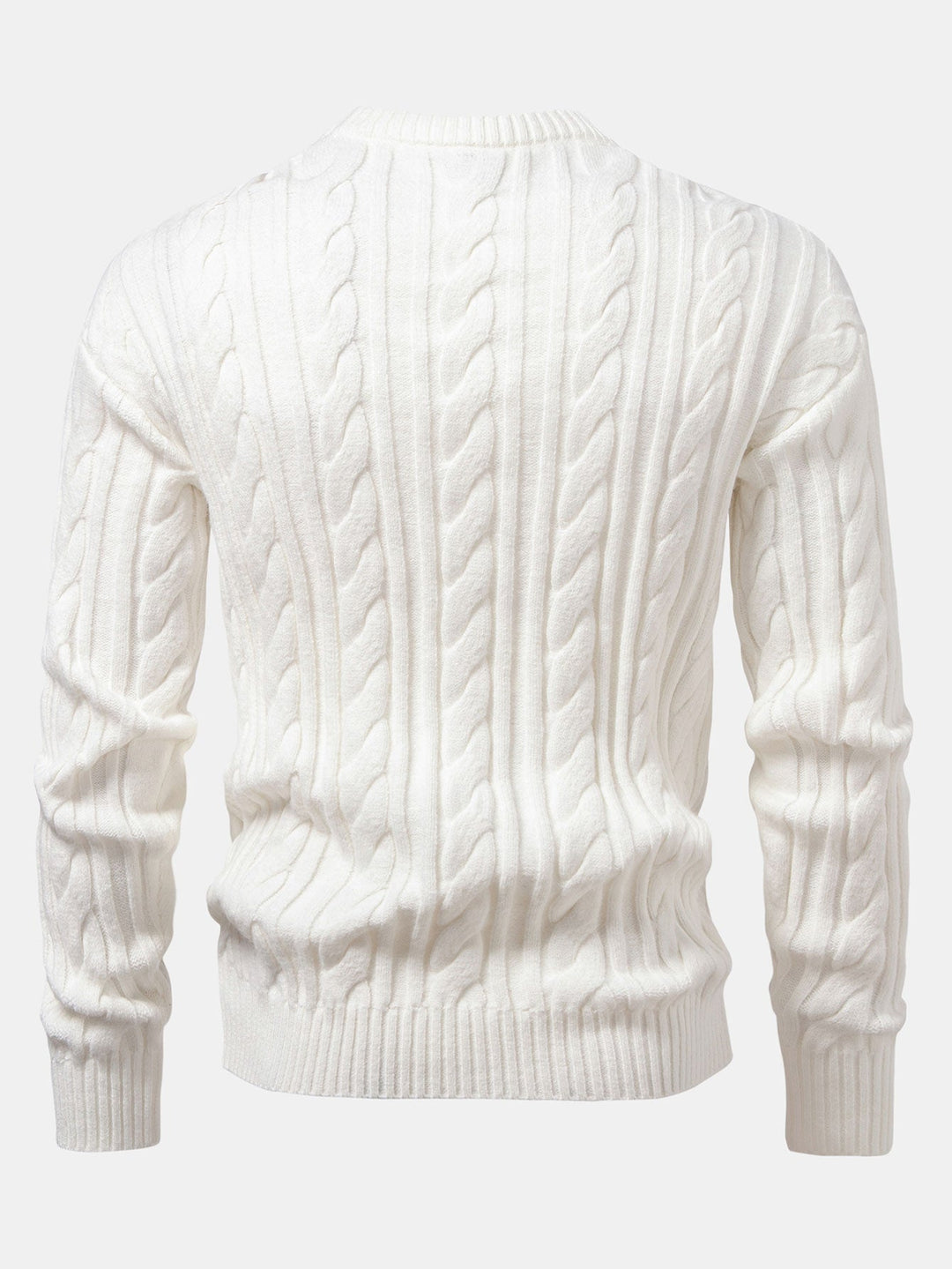 Suéter de Punto Jacquard Retorcido con Cuello Redondo