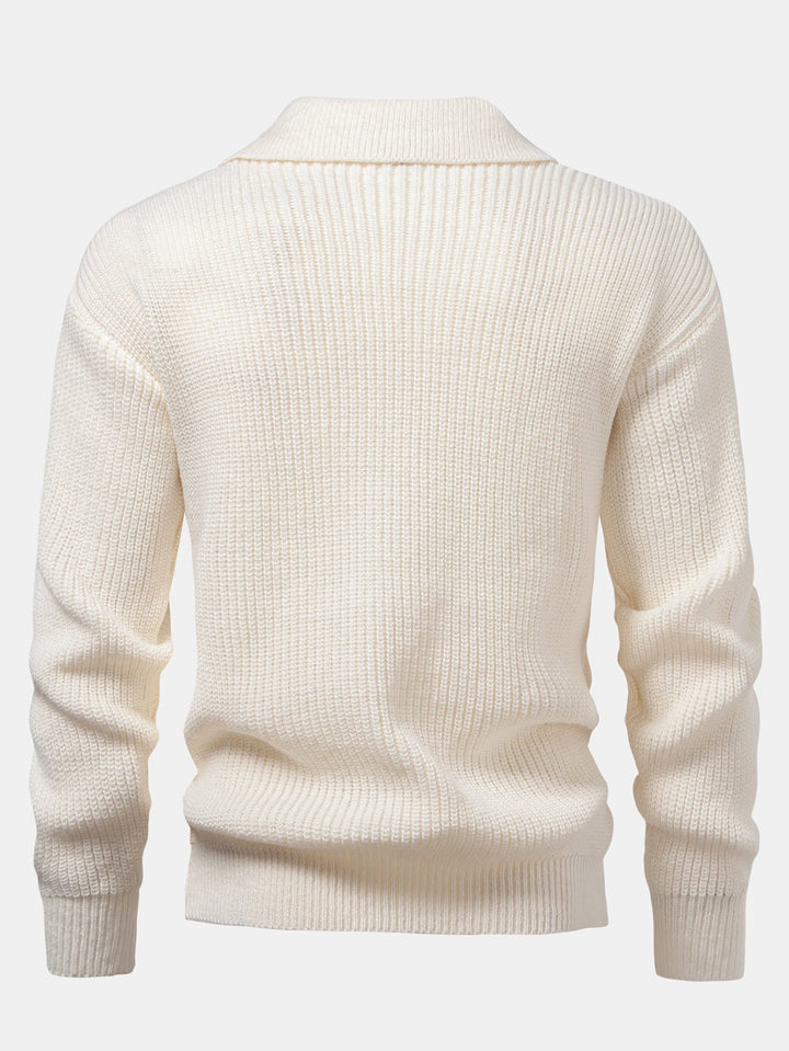 Polo de Punto Texturizado de Manga Larga