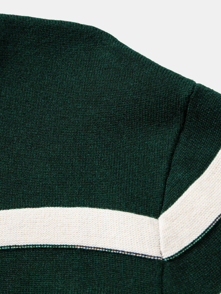 Polo de Punto con Bloques de Color de Manga Larga