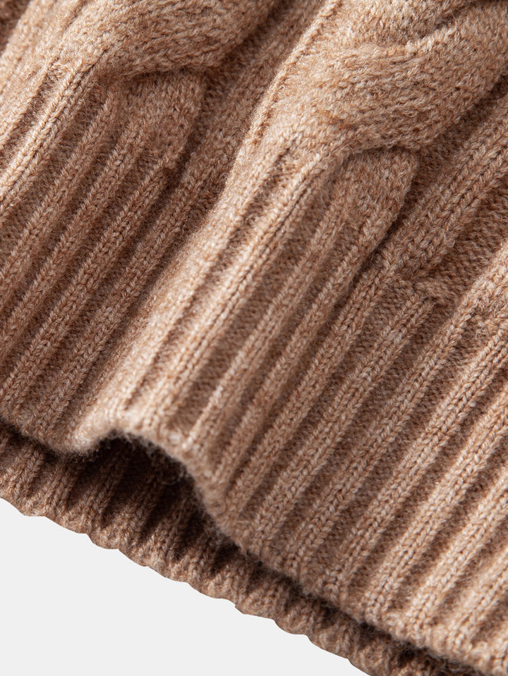Suéter de Punto Jacquard Retorcido con Cuello Redondo