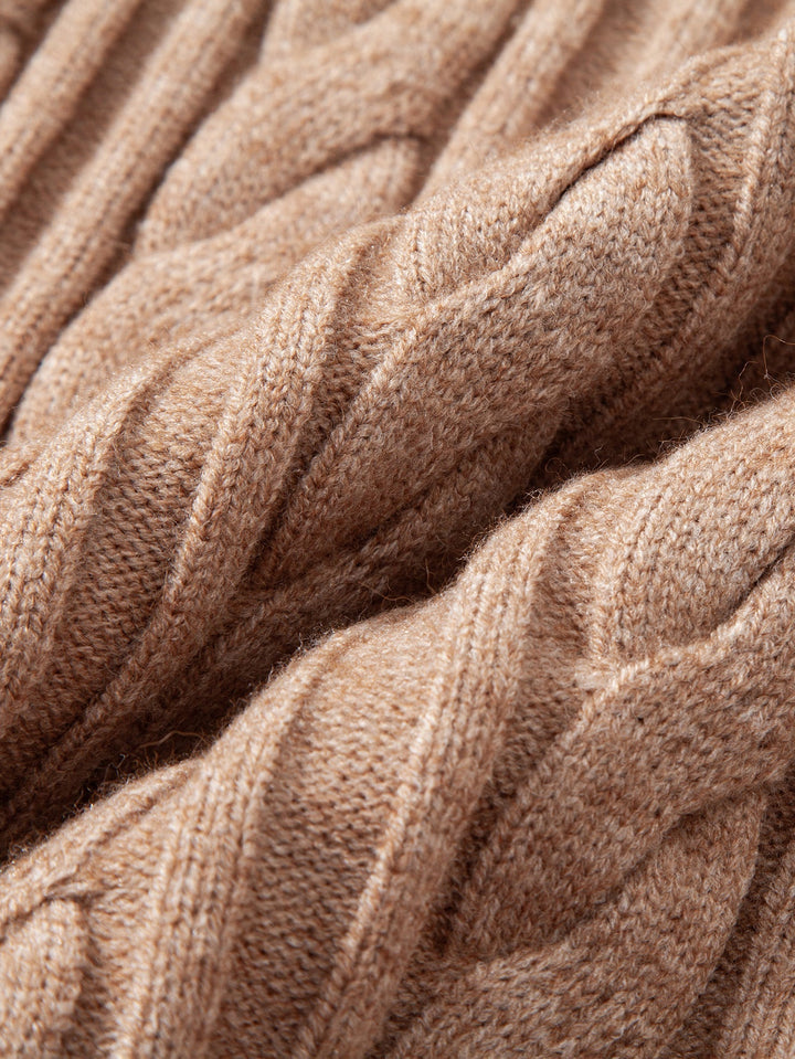 Suéter de Punto Jacquard Retorcido con Cuello Redondo
