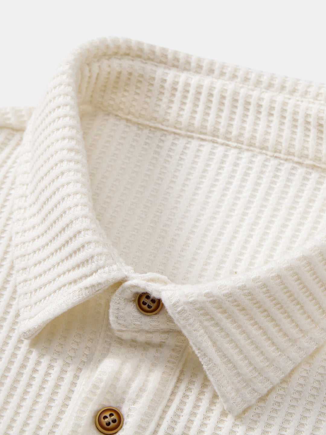 Polo de Manga Larga de Waffle Tejido y Pantalones de Waffle Tejidos con Cordón