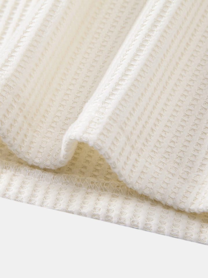 Polo Tejido con Textura Waffle de Manga Larga