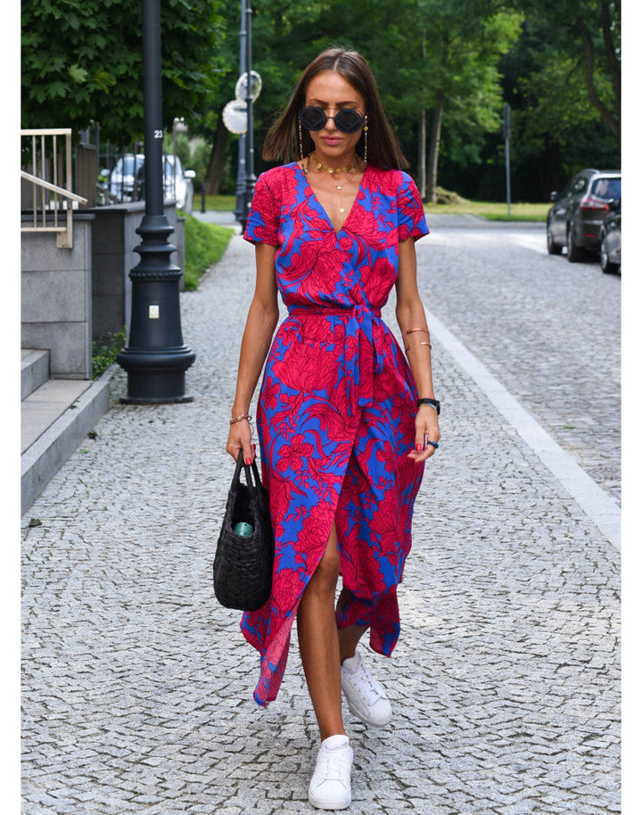 Nadine | Vestido midi cruzado floral