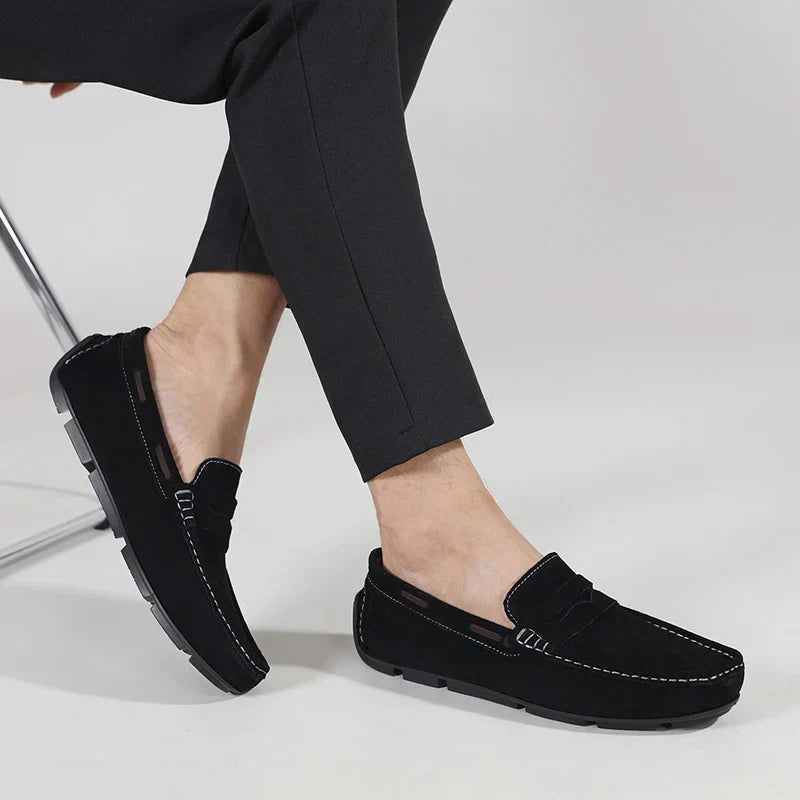 Fletro Mocasines de Gamuza Genuina
