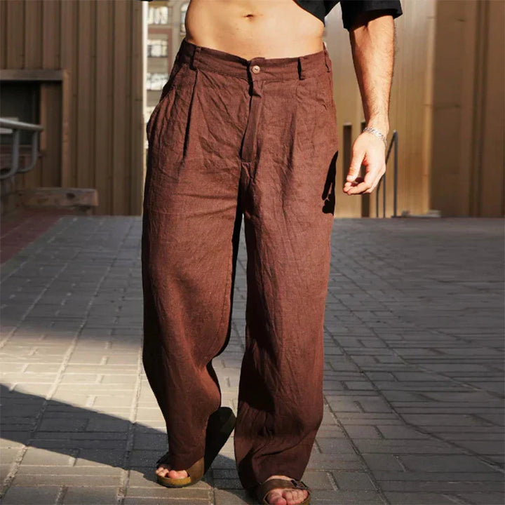 DARIO | Pantalones de lino de pierna ancha