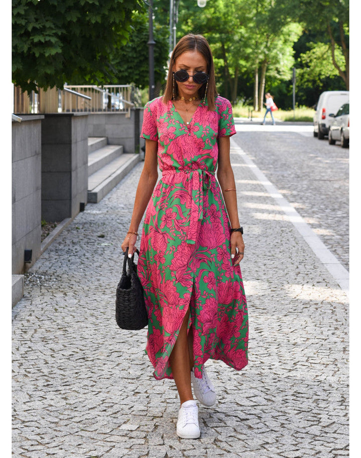 Nadine | Vestido midi cruzado floral